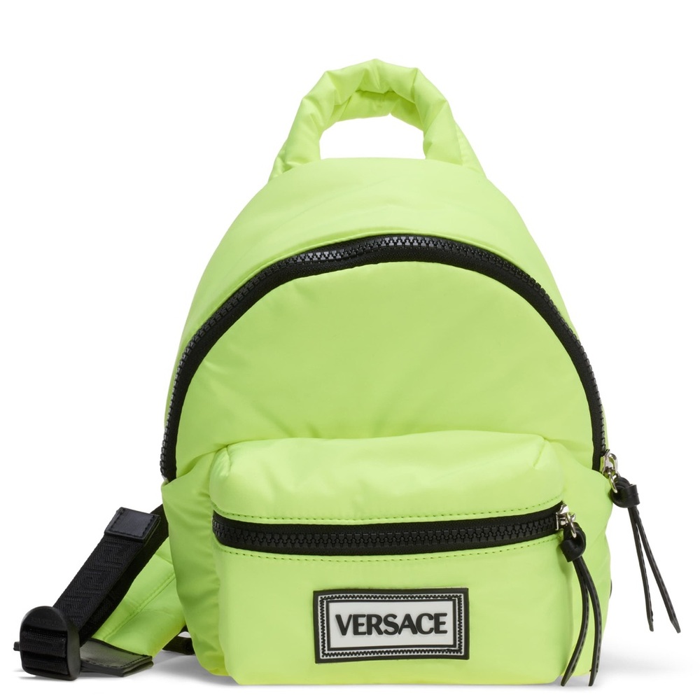 Versace Neon Yellow Nylon Sling Bag